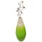 Contemporary Bamboo Floor Flower Vase Tear Drop Design for Dining, Living Room, Entryway Decoration Fill It with Dried Branches or Flowers, Green